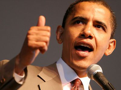 Picture of Senator Barack Obama Speaking